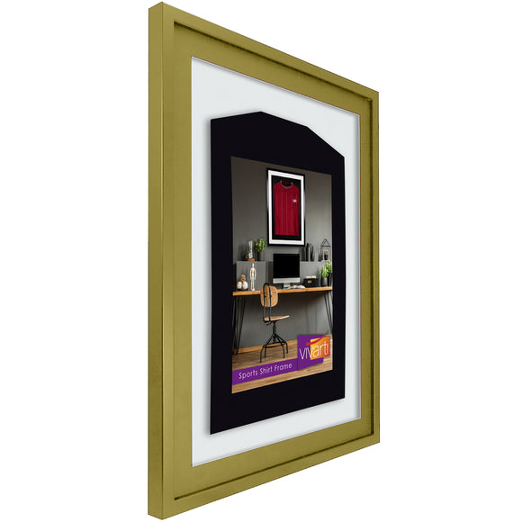 Vivarti DIY 3D Mounted Sports Shirt Display Gold  Frame with Colour Mounts