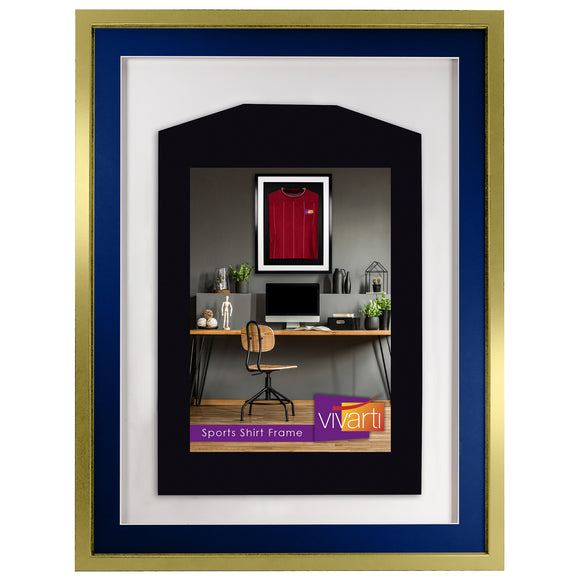 Vivarti DIY 3D Mounted Sports Shirt Display Gold  Frame with Colour Mounts