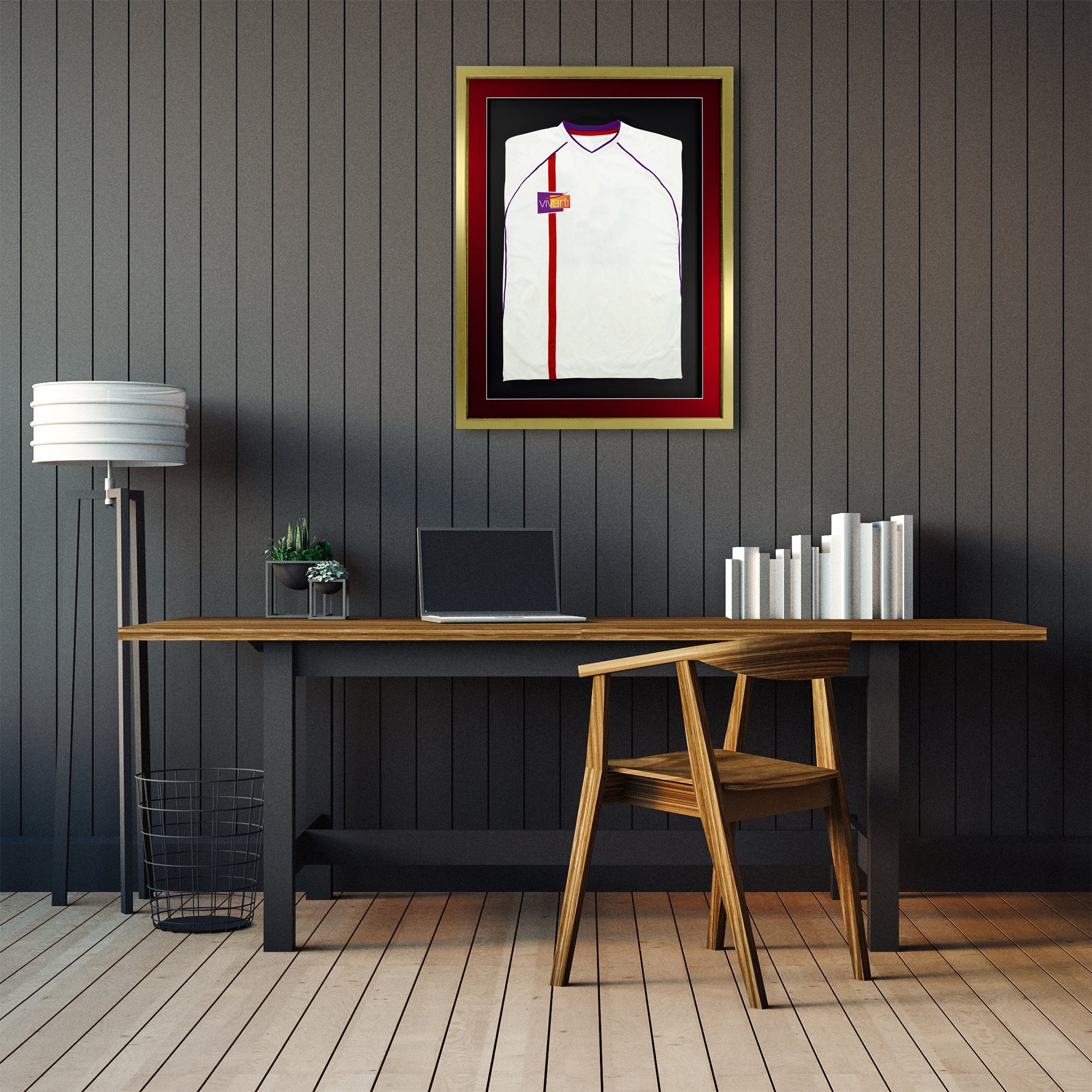 Vivarti DIY 3D Mounted Sports Shirt Display Gold  Frame with Colour Mounts