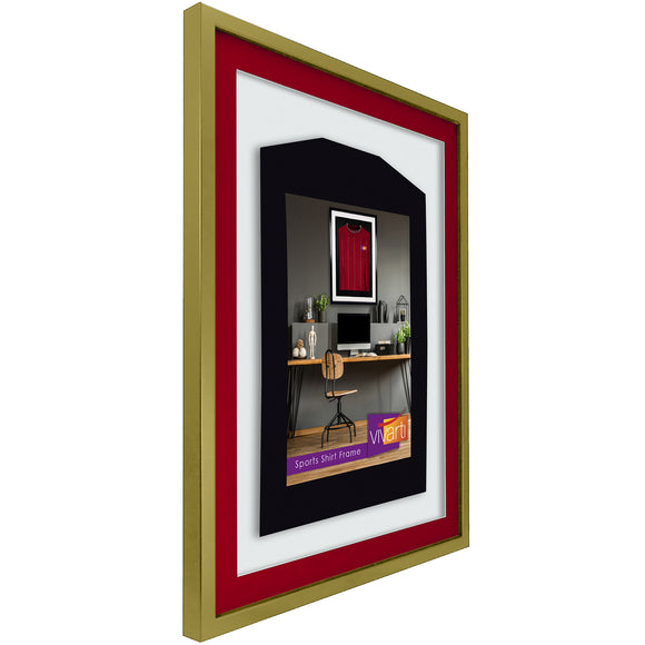Vivarti DIY 3D Mounted Sports Shirt Display Gold  Frame with Colour Mounts