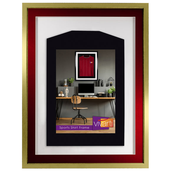 Vivarti DIY 3D Mounted Sports Shirt Display Gold  Frame with Colour Mounts
