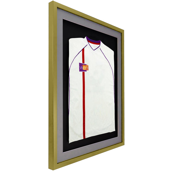 Vivarti DIY 3D Mounted Sports Shirt Display Gold  Frame with Colour Mounts