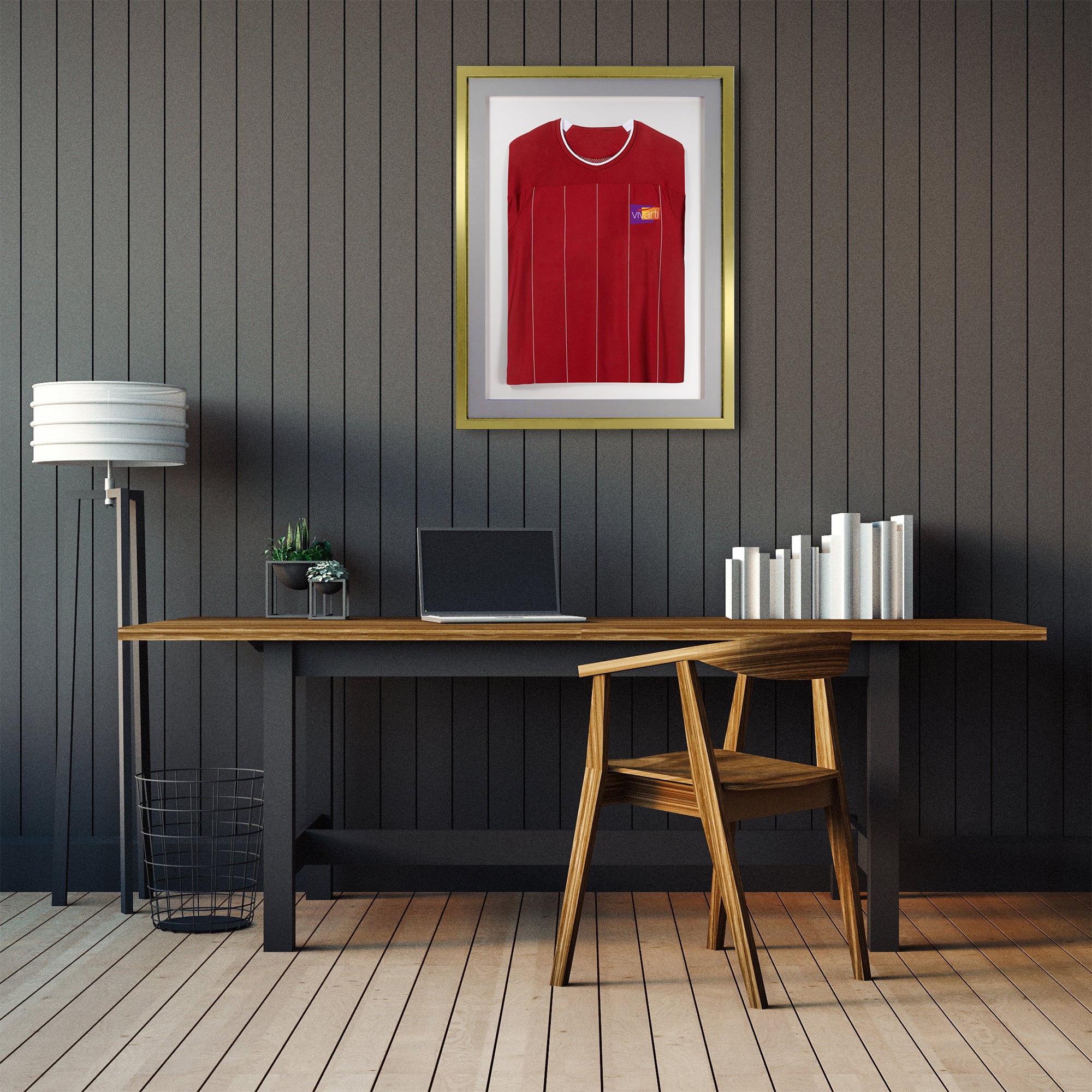 Vivarti DIY 3D Mounted Sports Shirt Display Gold  Frame with Colour Mounts