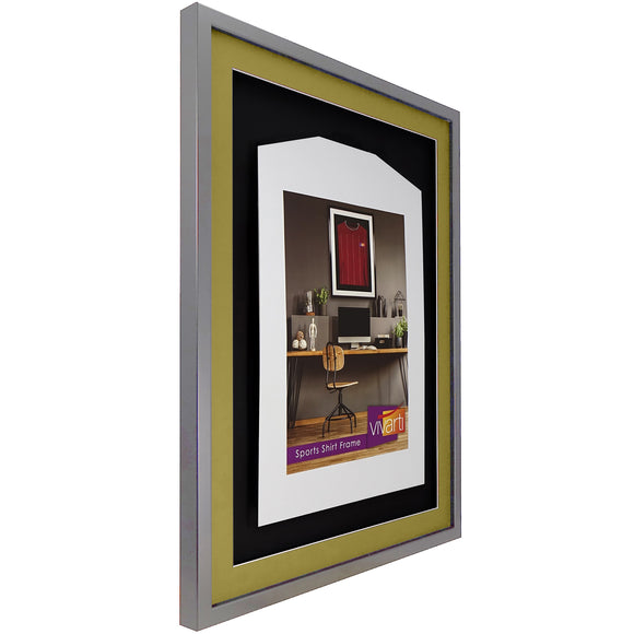 Vivarti DIY 3D Mounted Sports Shirt Display Silver  Frame with Colour Mounts