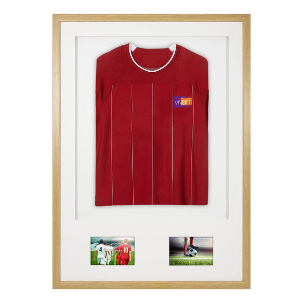 Vivarti DIY Sports Shirt Display 3D + Double Aperture Oak Frame