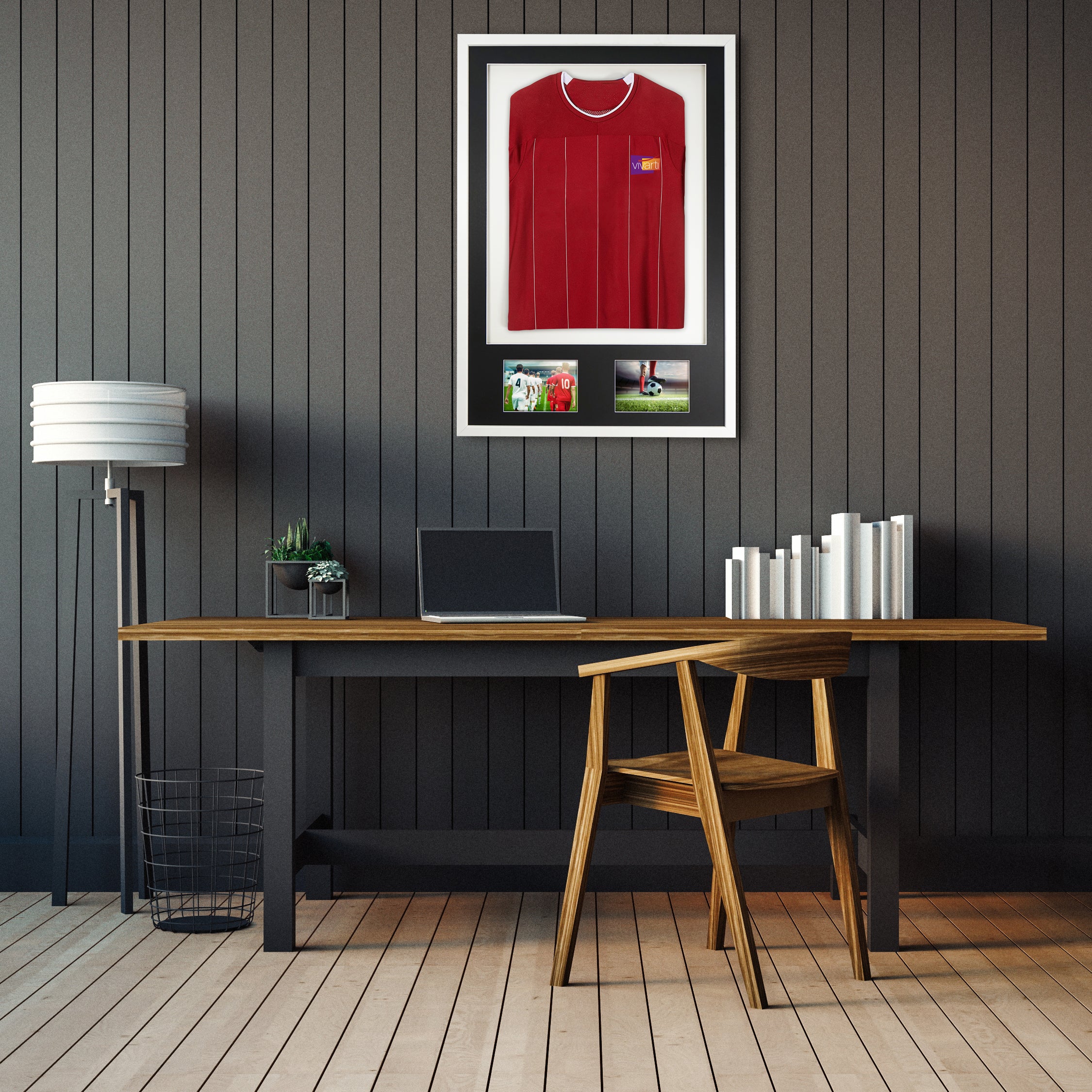 Vivarti DIY Sports Shirt Display 3D + Double Aperture White Frame