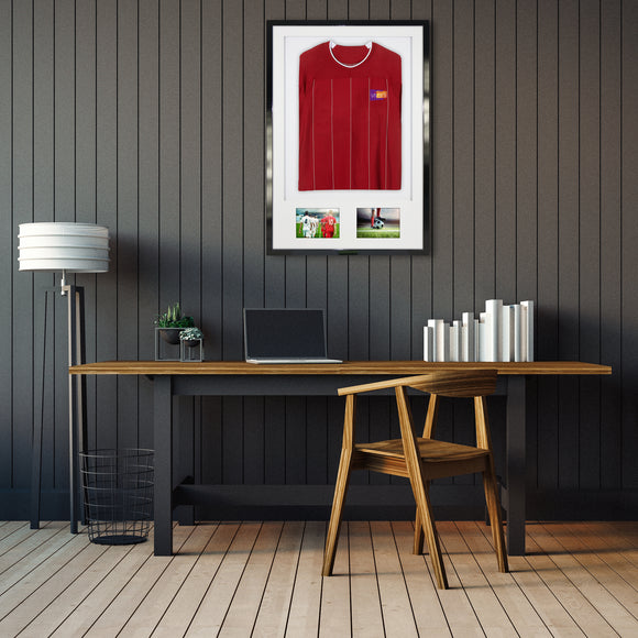 Vivarti DIY Sports Shirt Display 3D + Double Aperture Gloss Black Frame