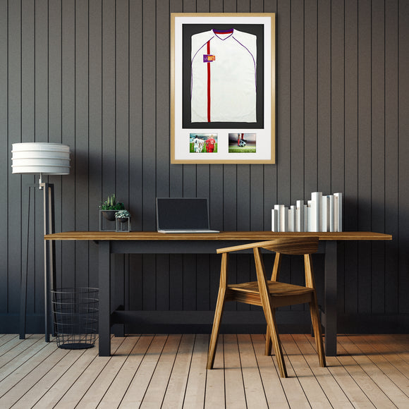 Vivarti DIY Sports Shirt Display 3D + Double Aperture Oak Frame