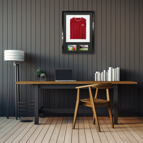 Vivarti DIY Sports Shirt Display 3D + Double Aperture Gloss Black Frame