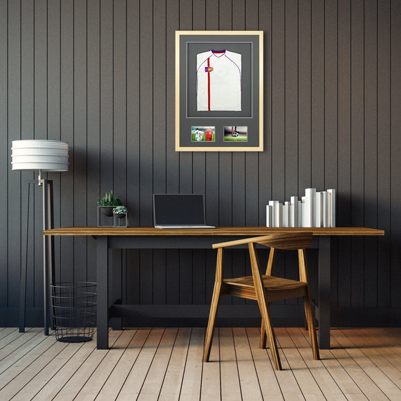 Vivarti DIY Sports Shirt Display 3D + Double Aperture Oak Frame