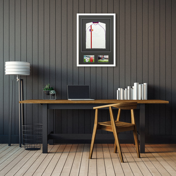 Vivarti DIY Sports Shirt Display 3D + Double Aperture Gloss White Frame