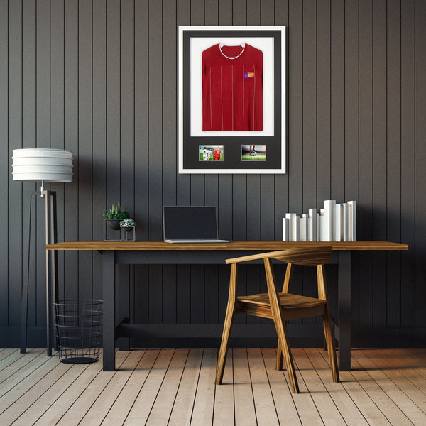 Vivarti DIY Sports Shirt Display 3D + Double Aperture Gloss White Frame