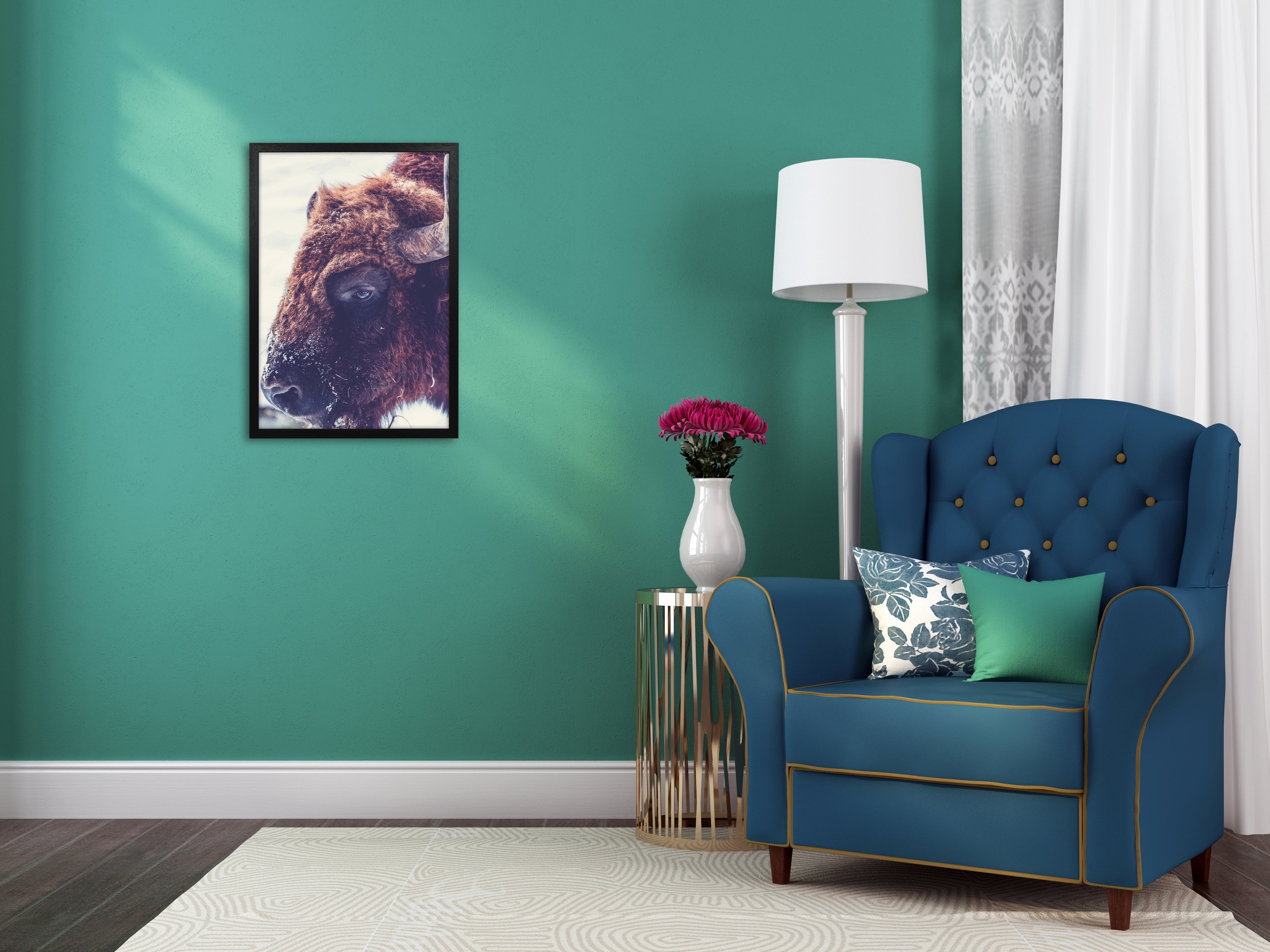Athena Black Woodgrain Thin Block Premium Wood Picture Frame